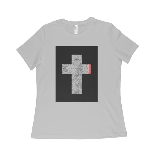 The Block Cross Tee (Black Print Women's)