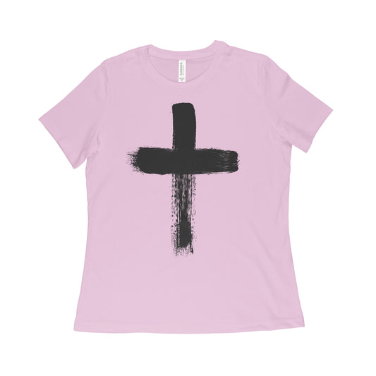 The Brushed Cross Tee (Black Print Women's)